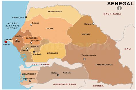 Detailed Political Map Of Senegal Ezilon Maps