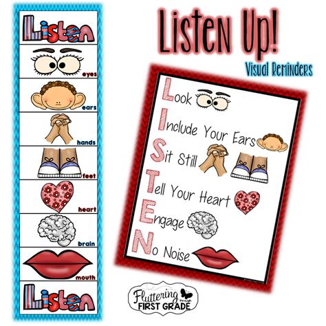 Fluttering Through First Grade Visual Reminders For Listening