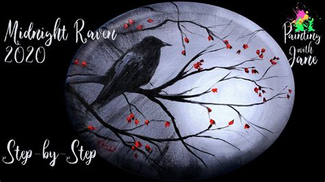 Midnight Raven 2020 Step By Step Acrylic Painting On Canvas For
