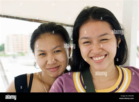 Philippines Two Young Filipino Woman Cebu Visayas Stock Photo Alamy