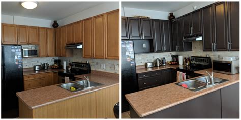 Instead of choosing a full (and expensive) cabinet replacement, see what trained furniture medic technicians can do to enhance, update, repair and reface your cabinets and. Refinishing And Painting Kitchen Cabinets Before And After ...