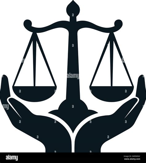 Scales Of Justice Isolated With Holding Two Hand Vector Icon Stock