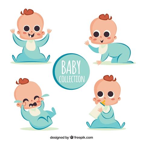 Free Vector Babies Collection In Flat Style