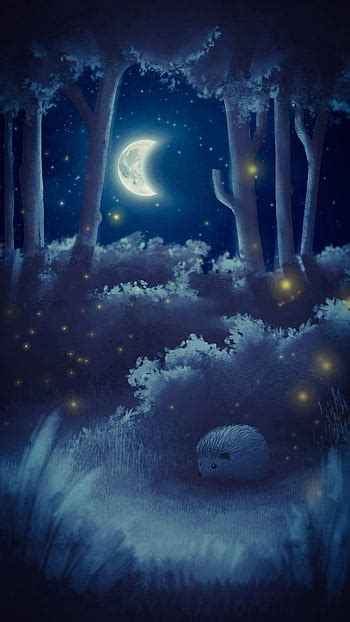 Moon Phases Mountain Forest Night Illustration Art Fases De L Fotos