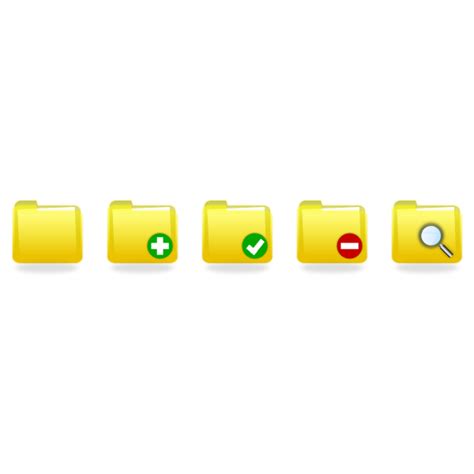 Vector Drawing Of Selection Of Yellow Folder Icons Free Svg