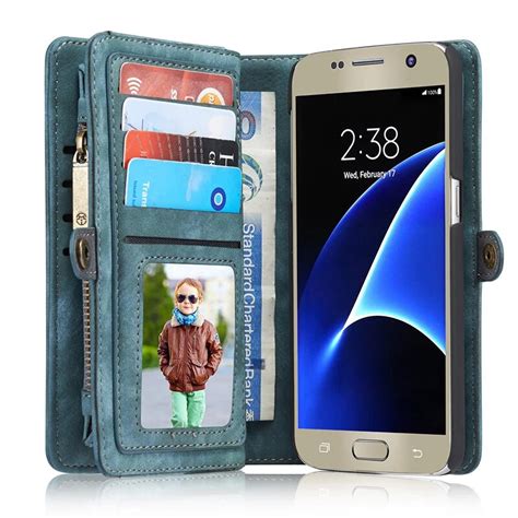 Caseme S7 Luxury Flip Genuine Leather Case For Samsung Galaxy S7 Case Wallet Phone Bag Stand Zip