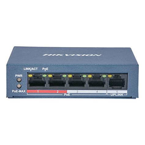 Hikvision L2 4 Port Fast Ethernet Unmanaged Poe Switches Ds 3e0105p E
