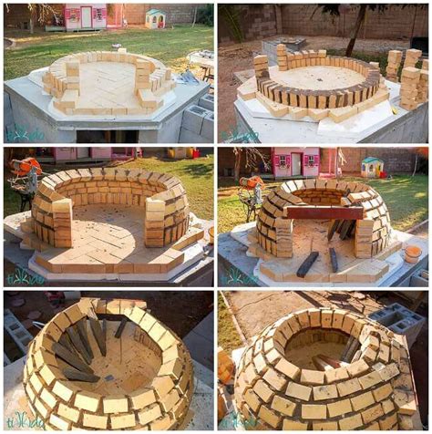 Set of four different fireplaces. How to Build a Wood Fired Pizza Oven Tutorial | Tikkido.com