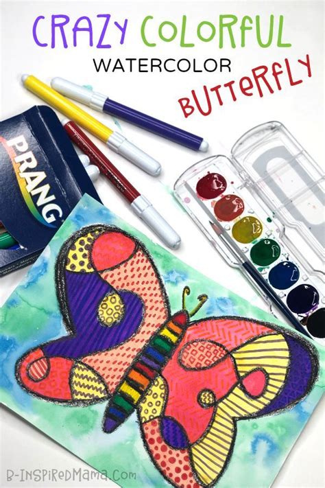 Crazy Colorful Butterfly A Fun Watercolor Painting For Kids