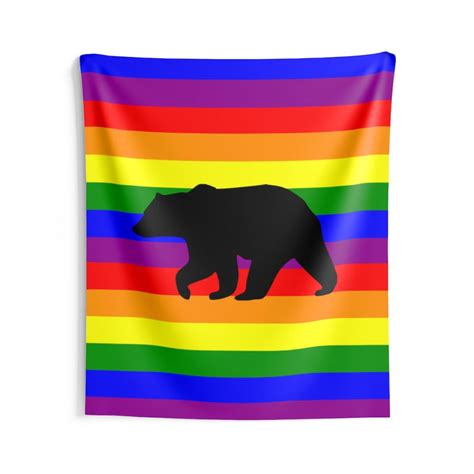 Bear Rainbow Gay Pride Lgbt Lgbtq Flag Design Indoor Wall Etsy