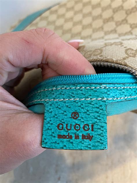 Authentic Gucci Gg Canvas Turquoise Leather Hobo Valamode