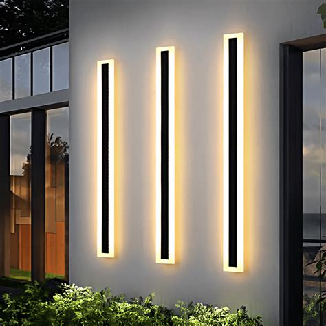 Censlighting Outdoor Modern Wall Light Led Wall Sconce Fixture Rectangular Black Wall Lamp