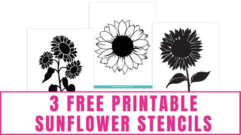 3 Free Printable Sunflower Stencils Template Pdfs Freebie Finding Mom