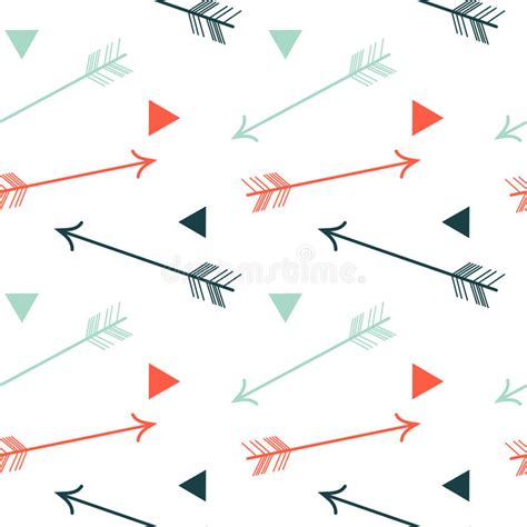 White Arrows On Pink Seamless Pattern Background Illustration Stock