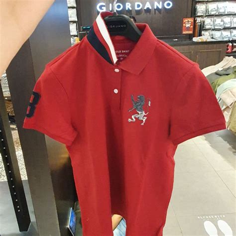 Jual Giordano Original Model Baru Baju Polo Kerah Wanita Warna Merah
