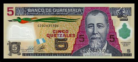 Billete Guatemala 5 Quetzales NumismÁtica Martell