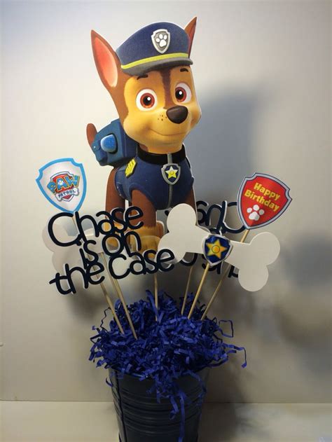 Chase Paw Patrol Centerpiece By Myhusbandwearscamo On Etsy 1400