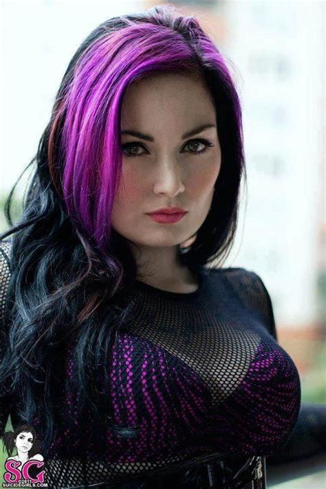Franja Roxa Gothic Hairstyles Purple Hair Beautiful Hair