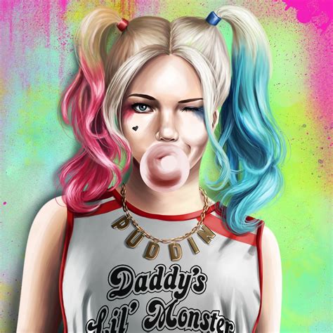 814827 Suicide Squad 2016 Harley Quinn Hero Blonde Girl Hair Rare