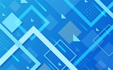Download Wallpapers Material Design Blue Geometric Shapes Geometry