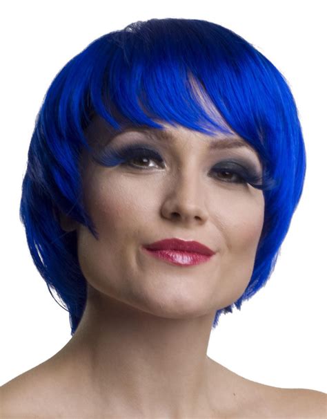 Deluxe Short Electric Blue Anime Wig City Costume Wigs