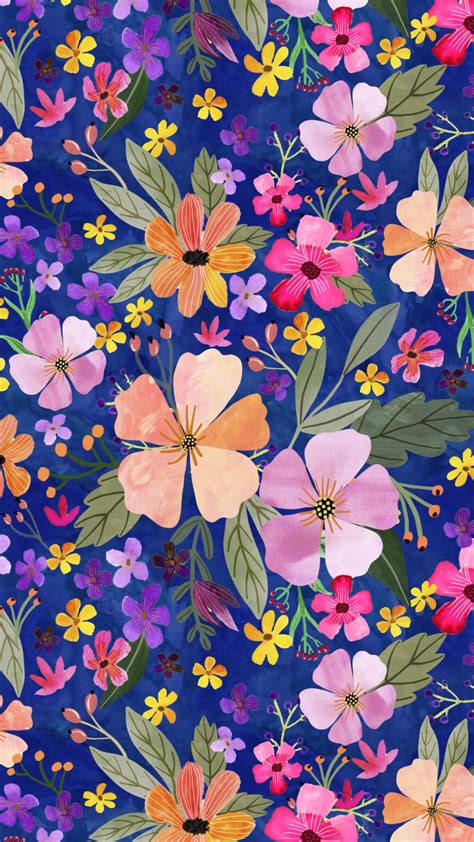 Flora Creativa Fabric By Mia Charro In Spoonflower Art Wallpaper
