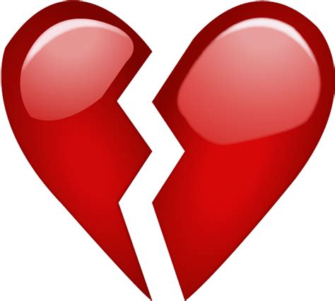 Broken Red Heart Emoji Png Broken Heart Emoji Transparent 600x600