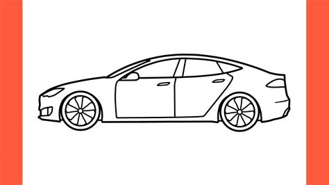 How To Draw A Tesla Model S Easy Drawing Tesla P D Plaid Car