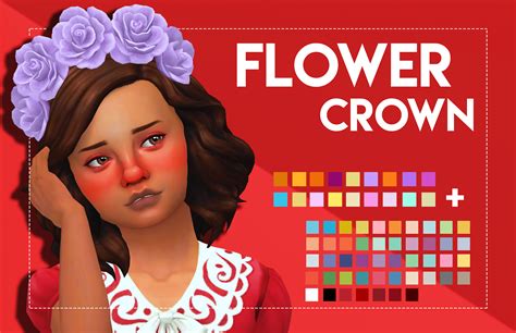 Sims 4 Mm Cc Maxis Match Flower Crown Unisex Child Kid Pinterest