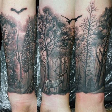 100 Forest Tattoo Designs For Men Masculine Tree Ink Ideas