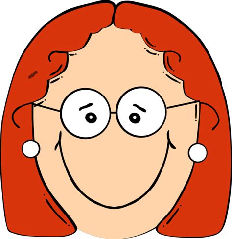 Happy Cartoon Girl With Glasses