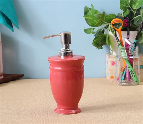 Buy Red Ceramic Liquid Soap Dispenser Online In India Wooden Street