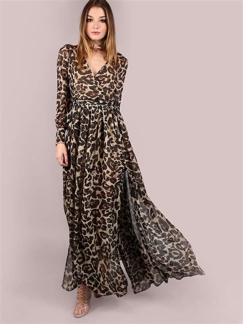 Leopard Print Maxi Dress Boho Buys