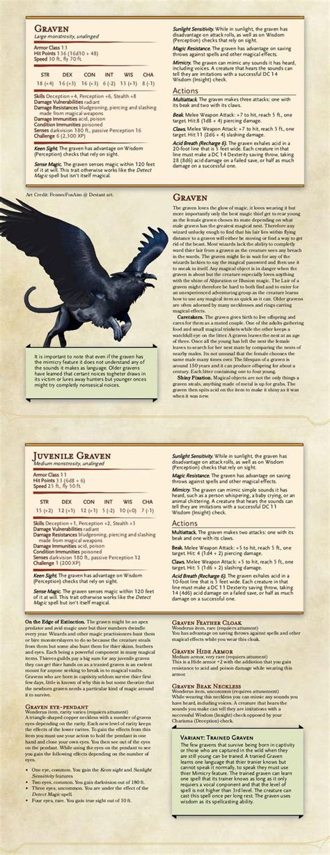 Revisited Graven Griffon Raven Monster For 5e Unearthedarcana D D