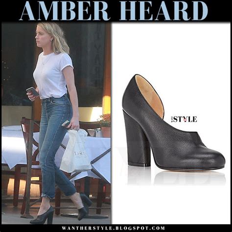 Amber Heard In Black Half Dorsay Pumps In Beverly Hills On October 21