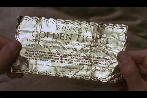 The Prop Gallery Willy Wonka And The Chocolate Factory Golden Ticket