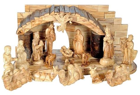 Elegant Indoor Musical Nativity Scene Set Brown 1 Nativity