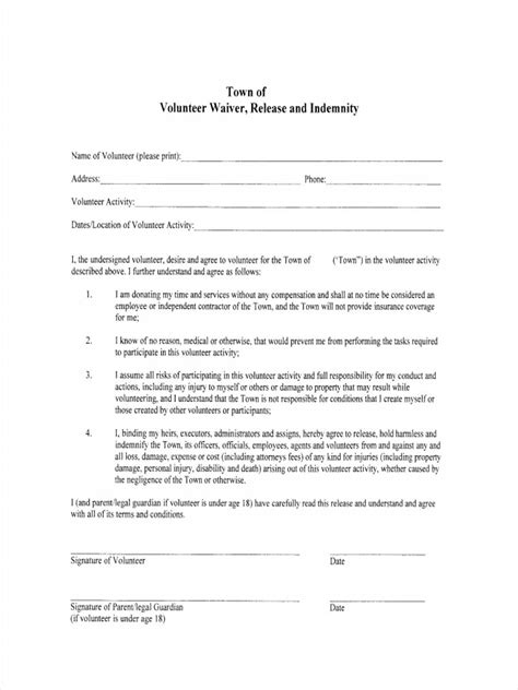 Waiver Form Free Printable Documents