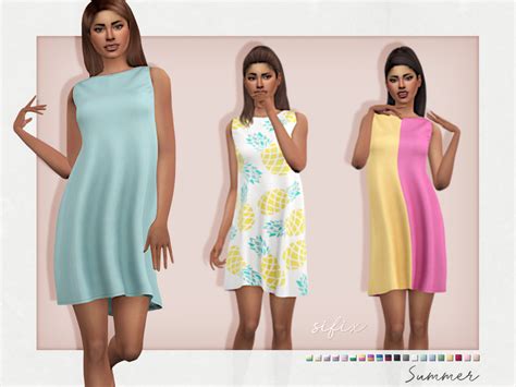 Summer Dress By Sifix Created For The Sims 4 Emily Cc Finds