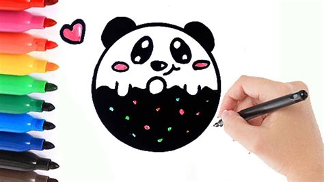 How To Draw A Panda Donut Super Easy Youtube