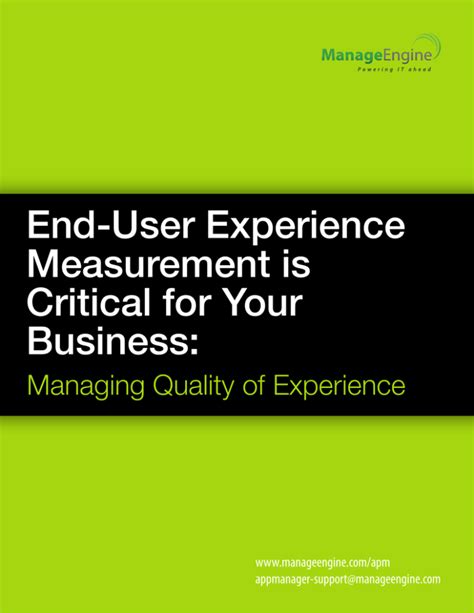 End User Experience Measurement Is Critical For