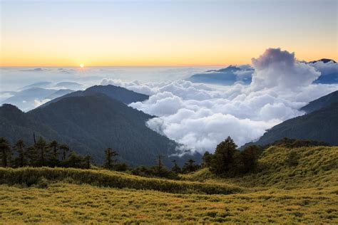 Expose Nature Sunset At Hehuan Mountain Taroko National Park Taiwan
