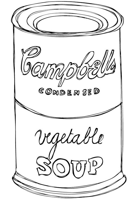 Campbell Soup Can Coloring Page Sketch Coloring Page