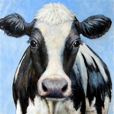 Holstein Cow Squared Painting By Dottie Dracos