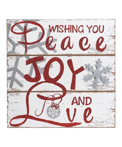 Wishing You Peace Joy And Love Wall Sign Wall Signs Christmas