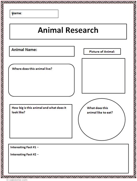 Common Core Animal Research Graphic Organizer Gr2 Science And Social