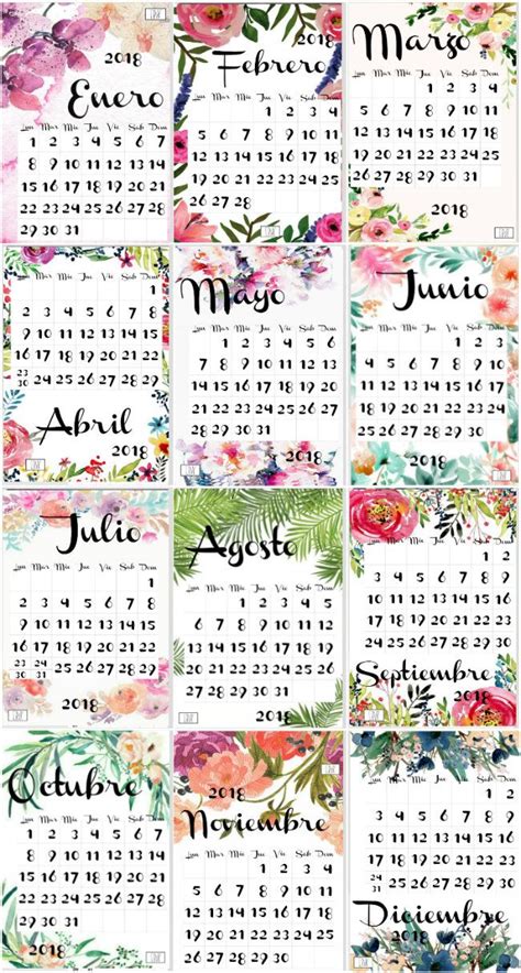 Ya Tenéis Disponible Mi Calendario Floral Imprimible Para El Año 2018