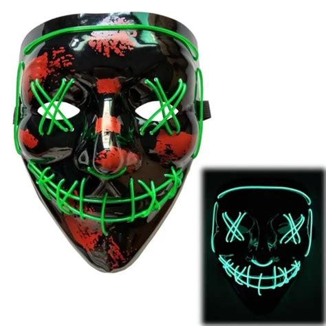 Halloween Purge Mask Led Costume Light Up Party Cosplay Fathers Rave
