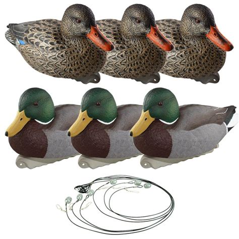 Texas Rigged Finishing Mallard Duck Decoys 6 Pack Cupped Waterfowl
