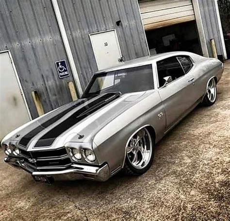 ‘70 Chevelle Ss Silverblack Super Clean Mustangclassiccars Chevy